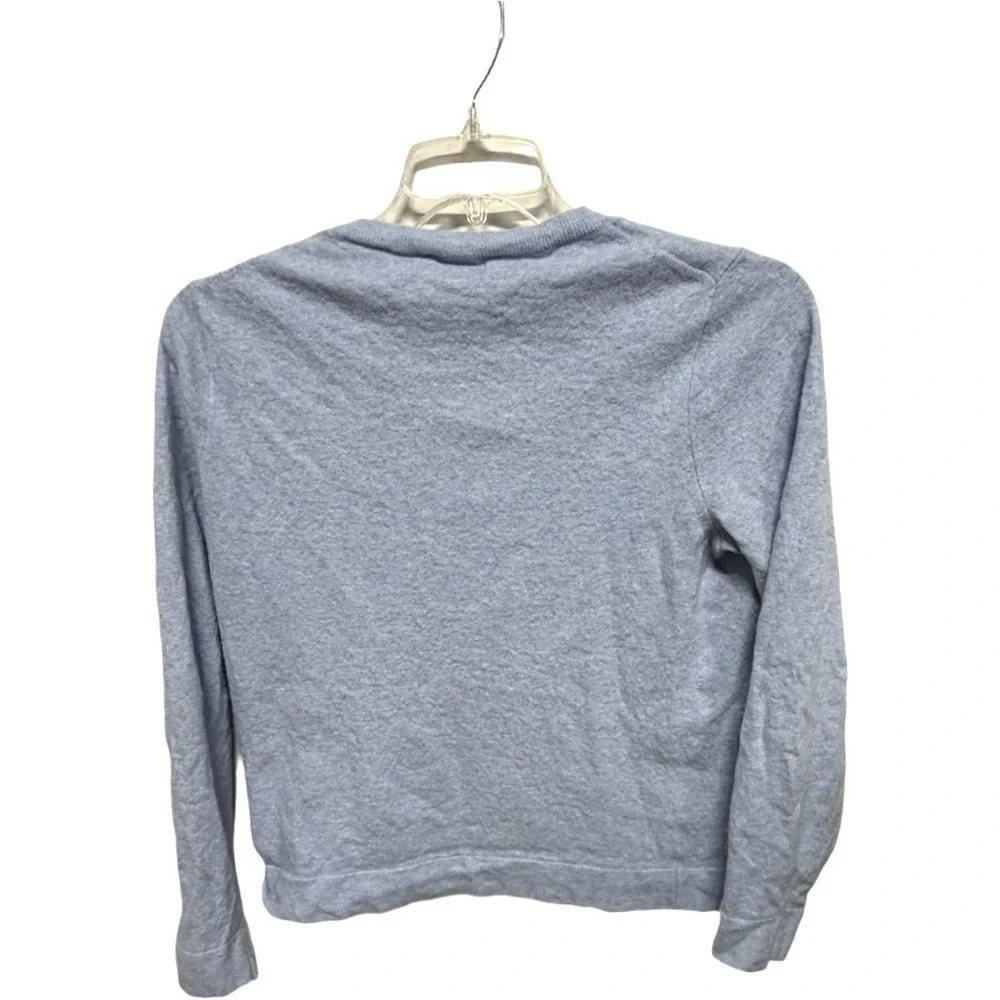 J. Crew Teddie Cropped Merino Wool Blend Baby Blue Sweater Size XL Prep